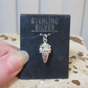 NWT sterling silver ice cream cone charm pendant ornament